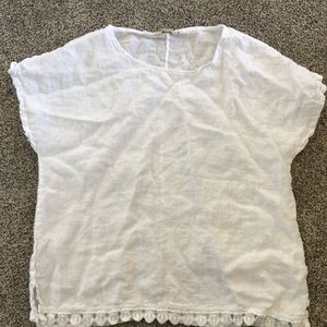 White linen top